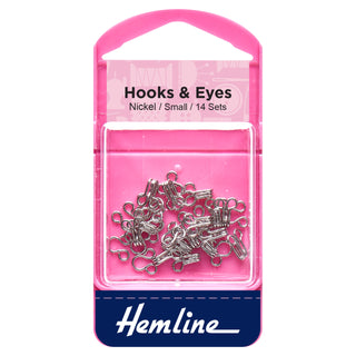 Hemline Rust Proof Nickel Hooks and Eyes Size 1