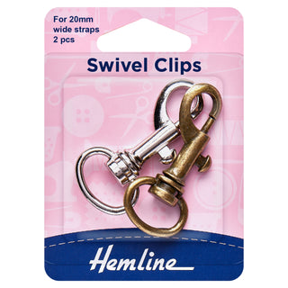 Hemline Bronze and Metal Swivel Clips 20mm