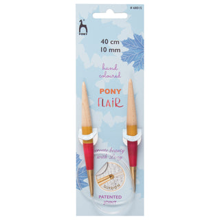 Pony Flair Fixed Circular Knitting Pins 40cm - Full range of sizes available!