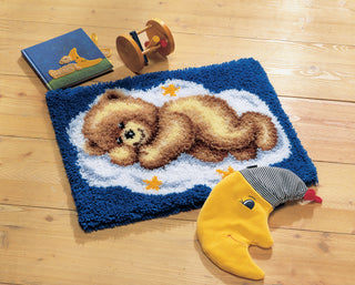 Vervaco Sleeping Teddy on Cloud Rug Latch Hook Kit