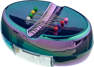 The Quilted Bear Magnetic Pin Dish with 25 Sewing Pins (Rainbow)