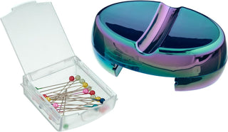 The Quilted Bear Magnetic Pin Dish with 25 Sewing Pins (Rainbow)