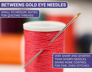 The Quilted Bear Gold Eye Betweens Quilting Needles with Wooden Case (3/9)