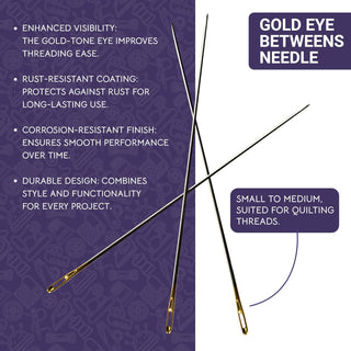 The Quilted Bear Gold Eye Betweens Quilting Needles with Wooden Case (3/9)