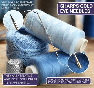 The Quilted Bear Gold Eye Sharps Sewing Needles with Wooden Case (3/9)
