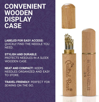 The Quilted Bear Gold Eye Betweens Quilting Needles with Wooden Case (3/9)