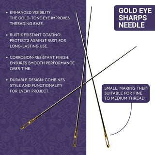 The Quilted Bear Gold Eye Sharps Sewing Needles with Wooden Case (3/9)