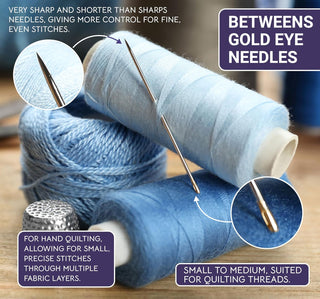 The Quilted Bear Gold Eye Betweens Quilting Needles with Wooden Case (3/9)