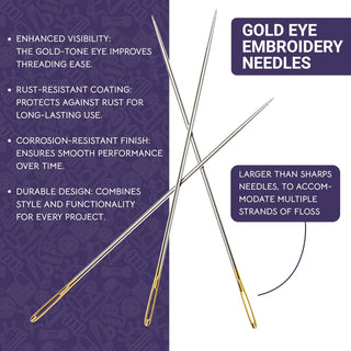 The Quilted Bear Gold Eye Crewel Embroidery Needles with Wooden Case (3/9)