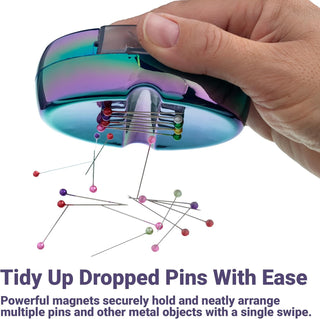 The Quilted Bear Magnetic Pin Dish with 25 Sewing Pins (Rainbow)