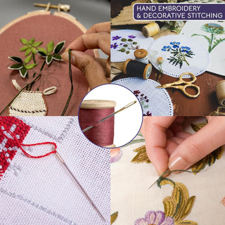 The Quilted Bear Gold Eye Crewel Embroidery Needles with Wooden Case (3/9)