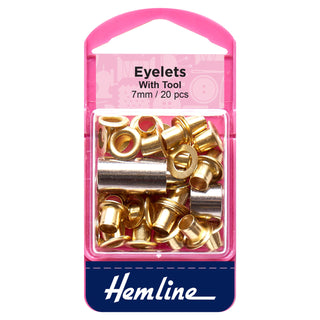 Hemline Gold/Brass Eyelets 7mm