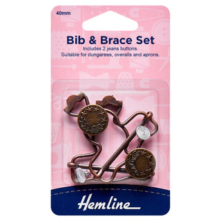 Hemline Bronze 40mm Bib and Brace Set