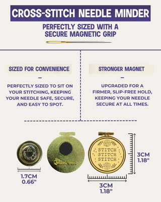 The Quilted Bear Magnetic Needle Minder (Cross Stitch)