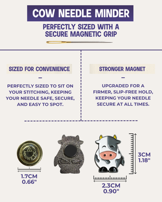 The Quilted Bear Magnetic Needle Minder (Cow)