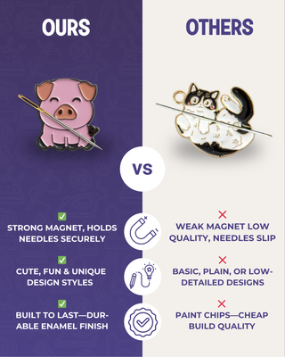 The Quilted Bear Magnetic Needle Minder (Pig)