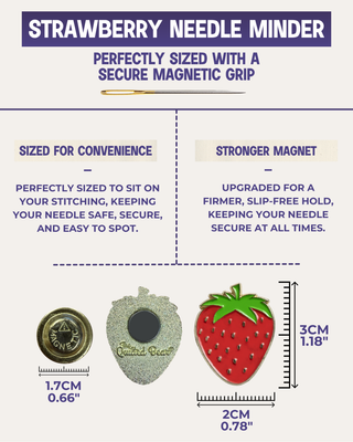 The Quilted Bear Magnetic Needle Minder (Strawberry)