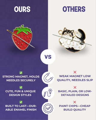 The Quilted Bear Magnetic Needle Minder (Strawberry)