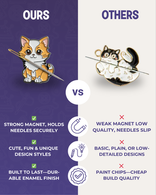 The Quilted Bear Magnetic Needle Minder (Cat)