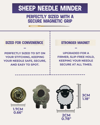 The Quilted Bear Magnetic Needle Minder (Sheep)