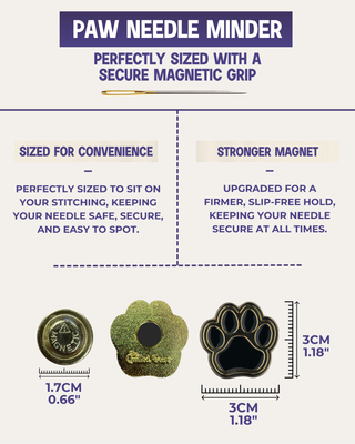 The Quilted Bear Magnetic Needle Minder (Dog Paw)