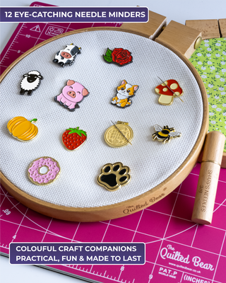The Quilted Bear Needle Minders Set - Farm Animals (Sheep, Cow & Pig)