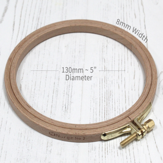 Nurge Wooden Embroidery Hoop 5"/130mm x 8mm