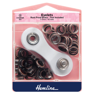 Hemline Bronze 5.5mm Eyelets Starter Kit