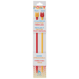 Pony Children's Plastic Single-Ended Knitting Pins 18cm Range