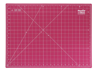 Needle and Bear 18" x 24" (A2) Double Sided Self Healing Cutting Mat - Pink