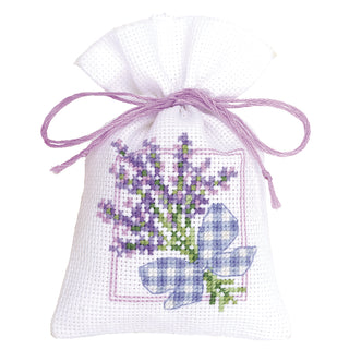 Vervaco Lavender Bow Pot-Pourri Bag Counted Cross Stitch Kit