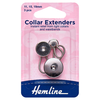 Hemline Assorted Metal Collar Expanders 11mm, 15mm and 19mm