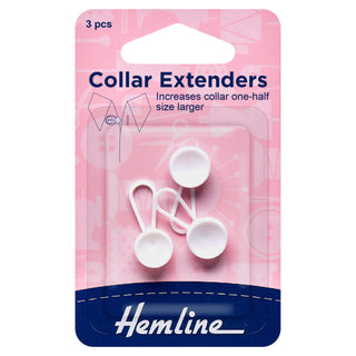 Hemline White Collar Extenders 12mm