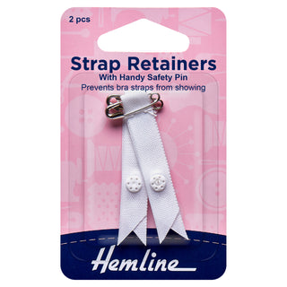 Hemline White Shoulder Strap Retainer with Safety Pin