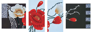 Diamond Dotz Complete Diamond Facet Art Kit Art Deco Poppies (4 Artworks)