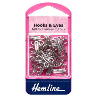 Hemline Rust Proof Nickel Hooks and Eyes Size 9