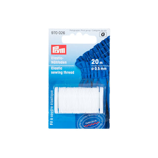 Prym White Elastic Sewing Threads - 0.5mm x 20m