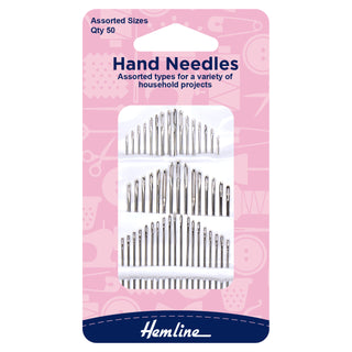 Hemline Household Assorted Hand Needles 50pcs