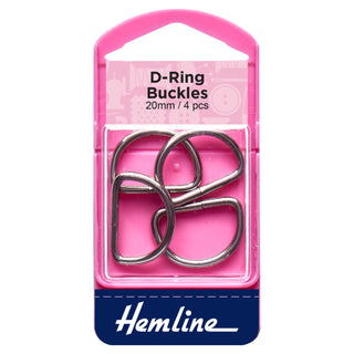 Hemline 20mm Nickel D Rings