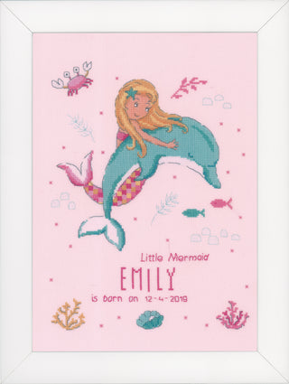 Vervaco Little Mermaid & Dolphin Counted Cross Stitch Kit