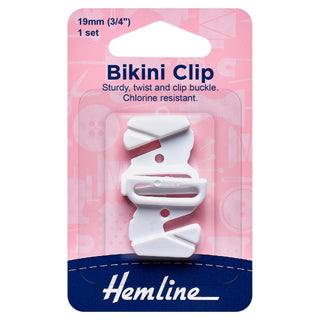 Hemline White 19mm Bikini Clip