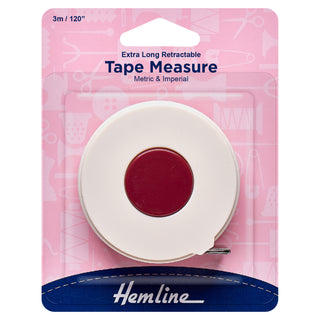 Hemline Extra Long Retractable Tape Measure 300cm