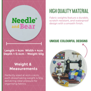 Needle and Bear Pattern weights for Dressmaking and Sewing (Rosalind Soloman - Sewing Machines)