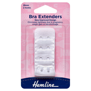 Hemline White Bra Extenders 28mm