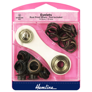 Hemline Bronze 10.5mm Eyelets Starter Kit