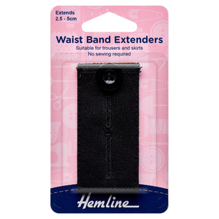 Hemline Black Waistband Extender Button