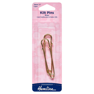 Hemline Gold 75mm Kilt Pins
