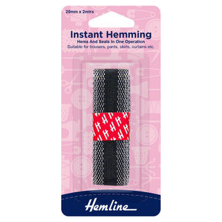 Hemline Black Instant Hemming 2m x 20mm