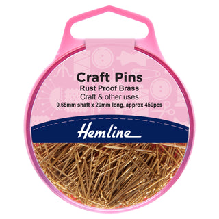 Hemline 20mm Brass Craft Pins
