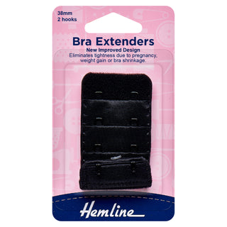 Hemline Black Bra Extenders 38mm